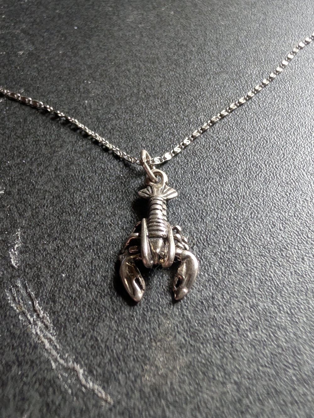 Sterling Lobster Pendant 18 Inch Necklace